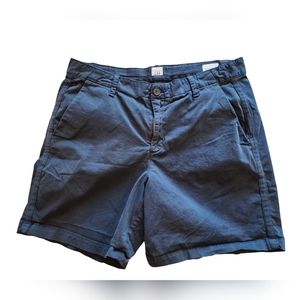Gap Womens 12 Navy Blue Girlfriend Chino Short Flat Front Bermuda Length 7".